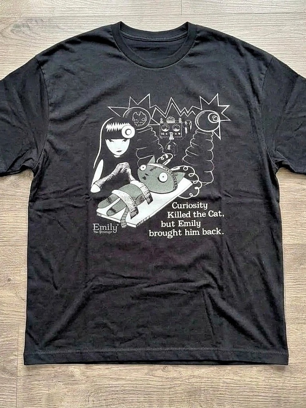 Emily the Strange Curiosity Killed the Cat T-Shirt Black